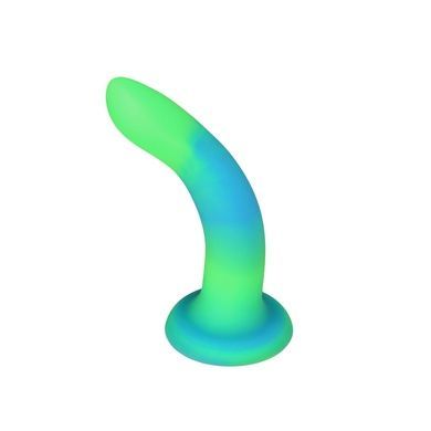 Фалоімітатор що світиться в темряві ADDICTION Rave 8 Dildo Blue Green SO6849 фото
