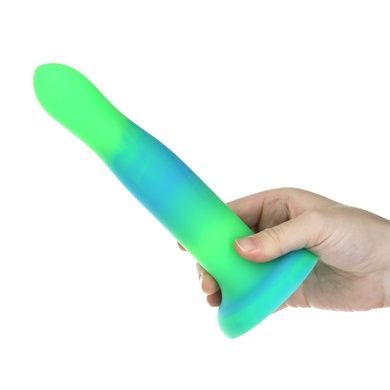 Фалоімітатор що світиться в темряві ADDICTION Rave 8 Dildo Blue Green SO6849 фото