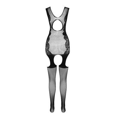 Ажурный бодистокинг с чулками Passion BS082 black One size