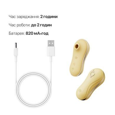Виброяйцо и вакуумный стимулятор Zalo UNICORN Yellow SO6686 фото