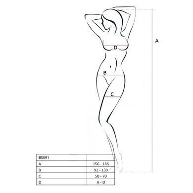 Бодістокінг у дуже велику сітку Passion BS091 white, з доступом One size