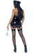 Вініловий костюм поліціянтки Leg Avenue Vinyl Naughty Cop Black XS, сукня, кашкет, наручники