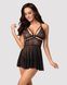 Эротический кружевной комплект с сеточкой Obsessive 838-BAB-1babydoll & thong black S/M, черный