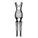 Ажурный бодистокинг с чулками Passion BS082 black One size
