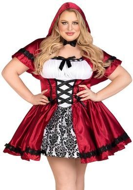 Эротический костюм Красной шапочки Leg Avenue Gothic Red Riding Hood 1X&ndash;2X, платье, накидка