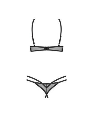 Комплект Obsessive Euridia 2-pcs crotchless set XS/S, Черный