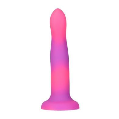Светящийся в темноте фаллоимитатор ADDICTION Rave 8 Dildo Pink Purple SO6850 фото