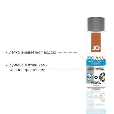 Анальний лубрикант на водній основі JO ANAL H2O 240мл SO1694 фото