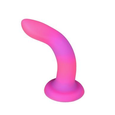 Светящийся в темноте фаллоимитатор ADDICTION Rave 8 Dildo Pink Purple SO6850 фото