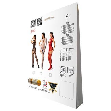 Ажурный бодистокинг с чулками Passion BS082 red One size