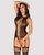 Бодістокінг Obsessive Bodystocking F236 S/Ml/L, глибоке декольте, імітація шнурівки