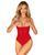 Боді з доступом Obsessive Ingridia crotchless teddy XS/S, червоне, відкриті груди