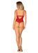 Боді з доступом Obsessive Ingridia crotchless teddy XS/S, червоне, відкриті груди