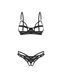 Комплект Obsessive Euridia 2-pcs crotchless set XS/S, Черный