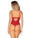 Боді з доступом Obsessive Ingridia crotchless teddy XS/S, червоне, відкриті груди