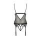 Корсет с открытой грудью Passion DIABOLINA CORSET XXL/XXXL, black, пажи, трусики, полупрозрачный