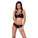 Комплект из эко-кожи с кружевом Passion LOONA SET XXL/XXXL, black, бра и трусики