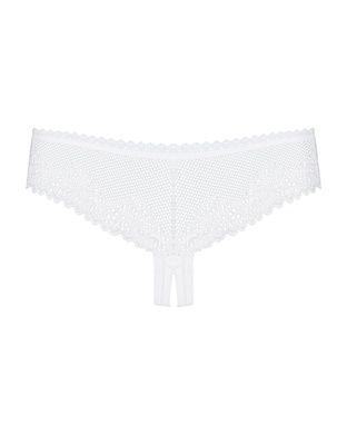Сексуальные кружевные трусики с доступом Obsessive Alabastra L/XL белые