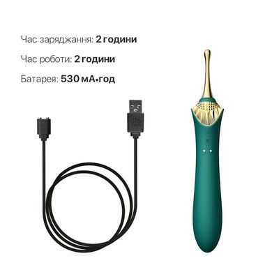 Клиторальный вибратор Zalo Bess Turquoise Green SO6652 фото