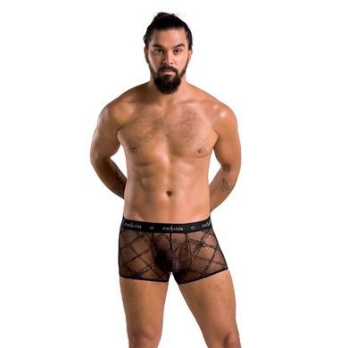 Мужские прозрачные боксеры Passion 032 SHORT JAMES L/XL Black, сетка