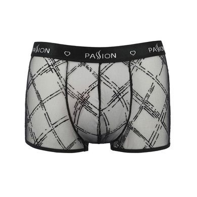 Мужские прозрачные боксеры Passion 032 SHORT JAMES L/XL Black, сетка