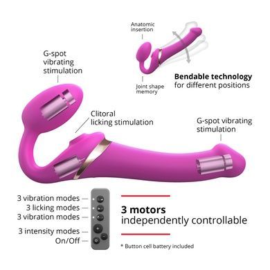 Безременной вибрострапон Strap-On-Me MULTI ORGASM Fuchsia M SO6822 фото