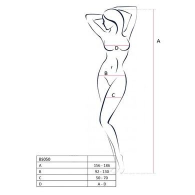 Бодістокінг Passion BS050 red, комбінезон, імітація панчох і пояса S/M/L