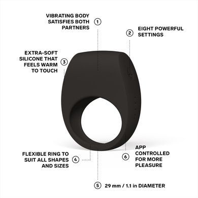 Эрекционное кольцо с вибрацией LELO Tor 3 Black SX0700 фото
