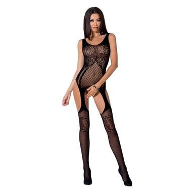 Бодистокинг Passion BS061 black, комбинезон, имитация чулок S/M/L