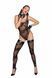 Боди Noir Handmade F242 Tulle body with patterned flock embroidery - M