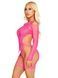 Бодистокинг Leg Avenue Fishnet Garter Harness and Teddy One Size Neon Pink