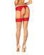 Панчохи Obsessive Ingridia stockings XS/S, бежеві з червоною резинкою