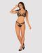 Полупрозрачный эротический комплект Obsessive Obsessivia 2pcs set black S/M, бюстгальтер и трусики,