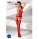 Бодістокінг Passion BS050 red, комбінезон, імітація панчох і пояса S/M/L