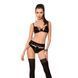 Комплект белья Passion Exclusive TONYA SET S/M, black, трусики, лиф, пояс для чулок