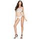 Бодистокинг Passion BS035 white, боди, имитация топа и трусиков S/M/L