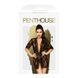 Комплект пеньюар с декором в виде роз и стрингами Penthouse - Sweet Retreat Black S/L