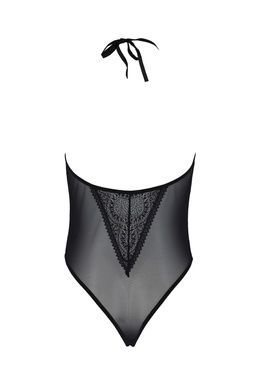 Боди Passion DROSERA BODY black, L/XL, высокие вырезы, верх на завязках