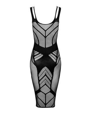 Эротическое прозрачное платье миди из стрейча Obsessive S/M/L черное