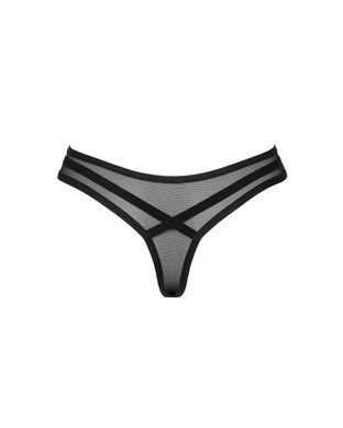 Прозрачные эротические женские трусики Obsessive Roxelia thong XL/2XL черные