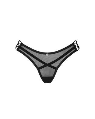 Прозрачные эротические женские трусики Obsessive Roxelia thong XL/2XL черные