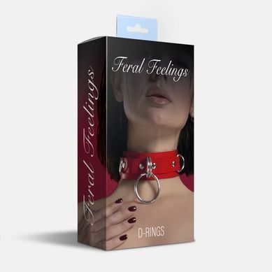 Нашийник з натуральної шкіри Feral Feelings червоний SO9407 фото