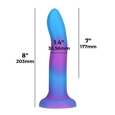 Фалоімітатор що світиться в темряві ADDICTION Rave 8 Dildo Blue Purple SO6851 фото