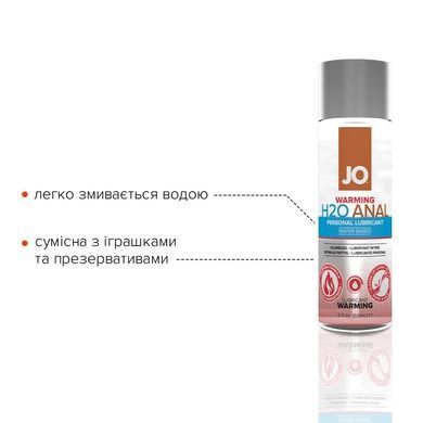 Анальна змазка водна розігріваюча JO ANAL H2O 60мл SO1457 фото