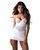Пеньюар Obsessive Alissium chemise & thong, XL/2XL белый, кружевной лиф, стринги в комплекте