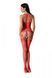 Бодістокінг з безліччю бретелей Passion BS095 One Size, red, імітація пояса та панчіх, з доступом