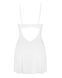 Пеньюар Obsessive Alissium chemise & thong, XL/2XL белый, кружевной лиф, стринги в комплекте