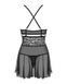Эротический кружевной комплект с сеточкой Obsessive 838-BAB-1 babydoll & thong black XXL, черный