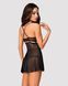 Эротический кружевной комплект с сеточкой Obsessive 838-BAB-1 babydoll & thong black XXL, черный