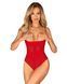 Боді з доступом Obsessive Ingridia crotchless teddy M/L, червоне, відкриті груди